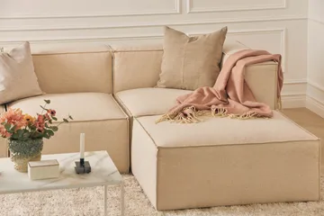 Cubo 1-sits  Rektangulär Fotpallsmodul i Tyg 80 cm bred - Beige - Products - Möbler - Fåtölj & stolar - Pall & puff - Fotpallar