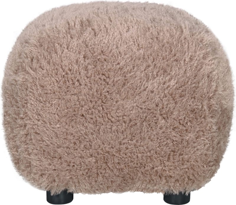 Sittpuff Fluffy i Hårigt Tyg - Brungrå - Products - Möbler - Fåtölj & stolar - Pall & puff - Sittpuff