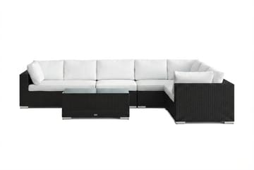 Bahamas L-formad utesoffa höger, 7-sits med bord - Svart - Products - Utemöbler & utemiljö - Loungemöbler - Loungeset & loungegrupp