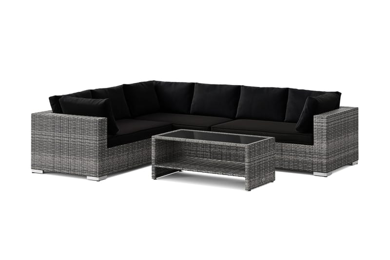 Bahamas L-formad utesoffa vänster, 6-sits med bord och hylla - Grå - Products - Utemöbler & utemiljö - Loungemöbler - Loungeset & loungegrupp