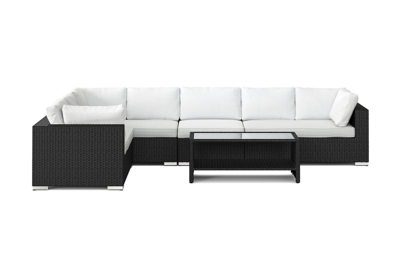 Bahamas L-formad utesoffa vänster, 7-sits med bord och hylla - Svart - Products - Utemöbler & utemiljö - Loungemöbler - Loungeset & loungegrupp