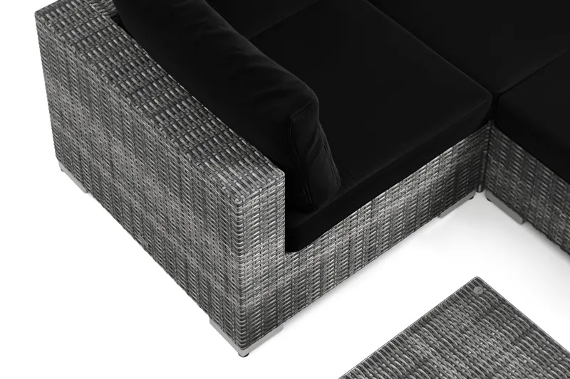 Bahamas U-formad utomhus loungegrupp 7-sits med vändbar divan och bord - Grå - Products - Utemöbler & utemiljö - Loungemöbler - Loungeset & loungegrupp