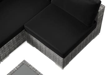 Bahamas utomhus loungegrupp 5-sits med vändbar schäslong och bord med hylla - Grå - Products - Utemöbler & utemiljö - Loungemöbler - Loungeset & loungegrupp