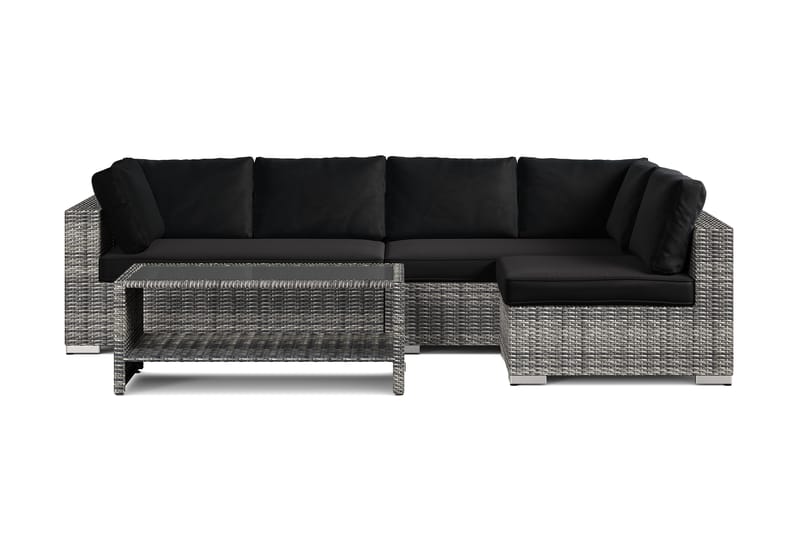 Bahamas utomhus loungegrupp 5-sits med vändbar schäslong och bord med hylla - Grå - Products - Utemöbler & utemiljö - Loungemöbler - Loungeset & loungegrupp