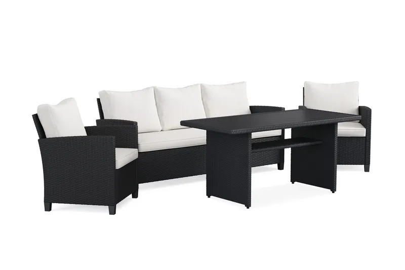James Light Soffgrupp utomhus i konstrotting - Svart - Products - Utemöbler & utemiljö - Loungemöbler - Loungeset & loungegrupp
