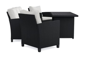 James Light Soffgrupp utomhus i konstrotting - Svart - Products - Utemöbler & utemiljö - Loungemöbler - Loungeset & loungegrupp