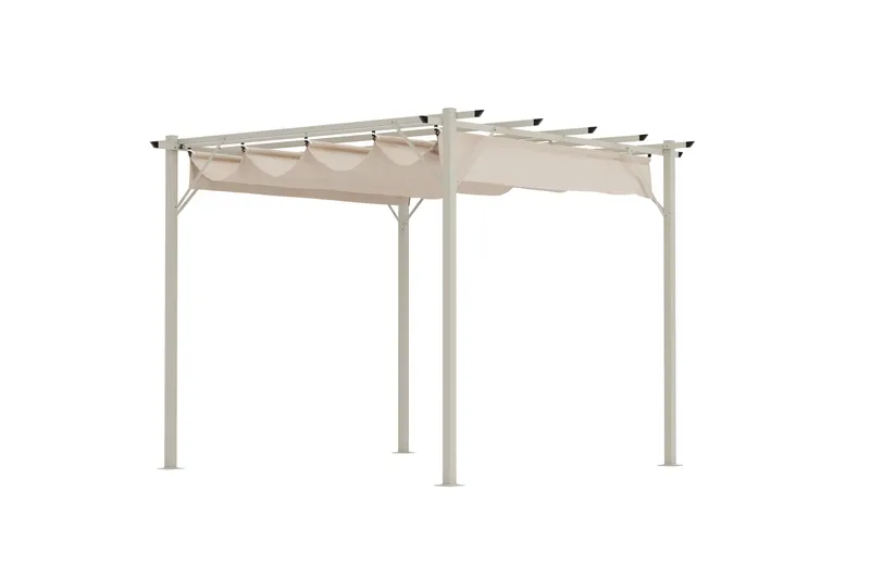 Loppes Pergola med skjutbart tak 3x3 m i stål - Beige - Products - Utemöbler & utemiljö - Solskydd - Pergola