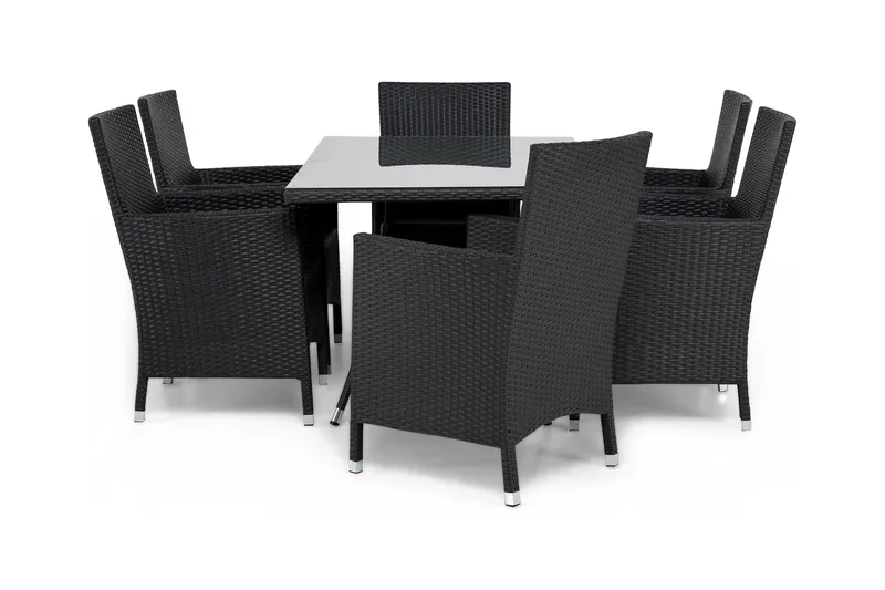 Thor Matgrupp Utomhus 140 + 6 Thor Fåtölj - Svart - Products - Utemöbler & utemiljö - Utegrupp - Matgrupp utomhus