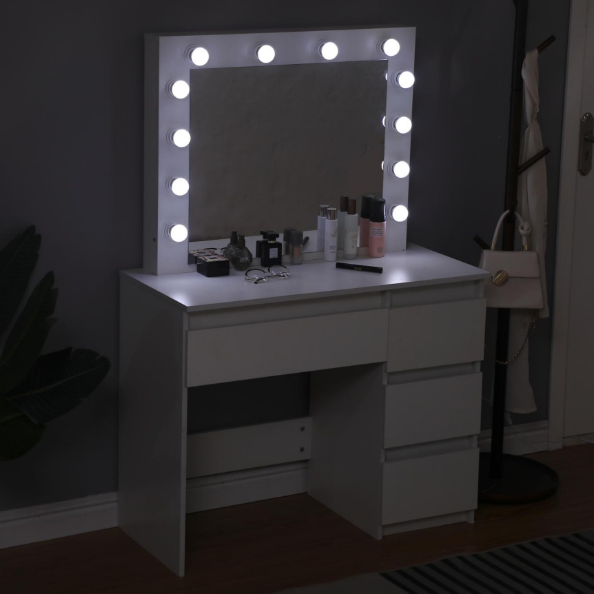 Giselle sminkbord med spegel och LED-belysning