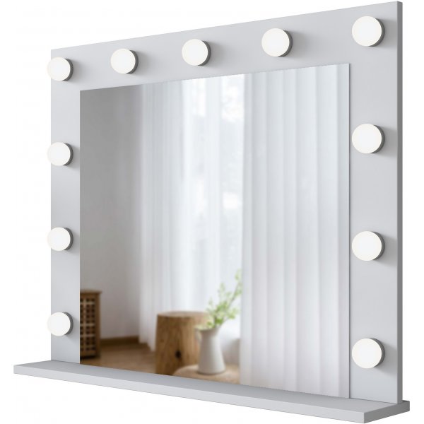 Bijou sminkbord med spegel och pall 21 - 90 x 45 cm - Vit