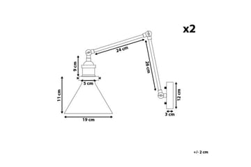 Narve Vägglampa 2 st E27 - Svart - Products - Belysning - Lampor & belysning inomhus - Sovrumslampa - Sänglampa - Sänglampa vägg