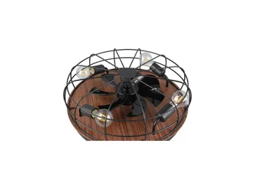 Fläkt TRIO Trondheim Mattsvart/trä - Mattsvart/trä - Products - Belysning - Lampor & belysning inomhus - Taklampa & takbelysning - Takplafond