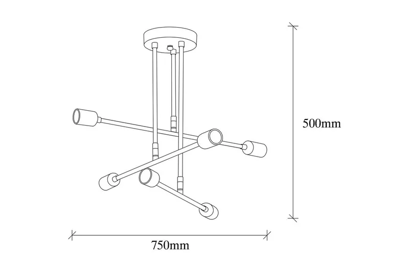 Ljuskrona Pareek Svart - Svart - Products - Belysning - Lampor & belysning inomhus - Taklampa & takbelysning - Takplafond