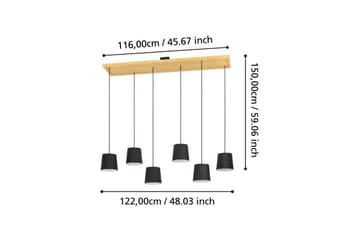 Takpendel Eglo Camarioca Svart/Trä med 5 Lampor - Products - Belysning - Lampor & belysning inomhus - Taklampa & takbelysning - Pendellampa & hänglampa