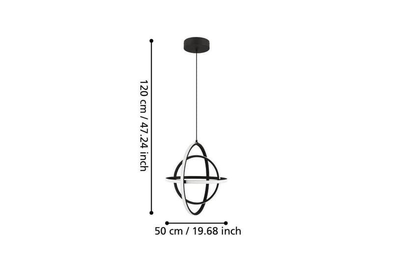 Takpendel Eglo Retornio Svart/Vit 50 cm - 50 cm - Products - Belysning - Lampor & belysning inomhus - Taklampa & takbelysning - Pendellampa & hänglampa