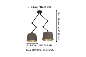 Takpendel Eglo Pistunio Cappuccino/Mässing/Svart med 2 Lampor - Products - Belysning - Lampor & belysning inomhus - Taklampa & takbelysning - Pendellampa & hänglampa