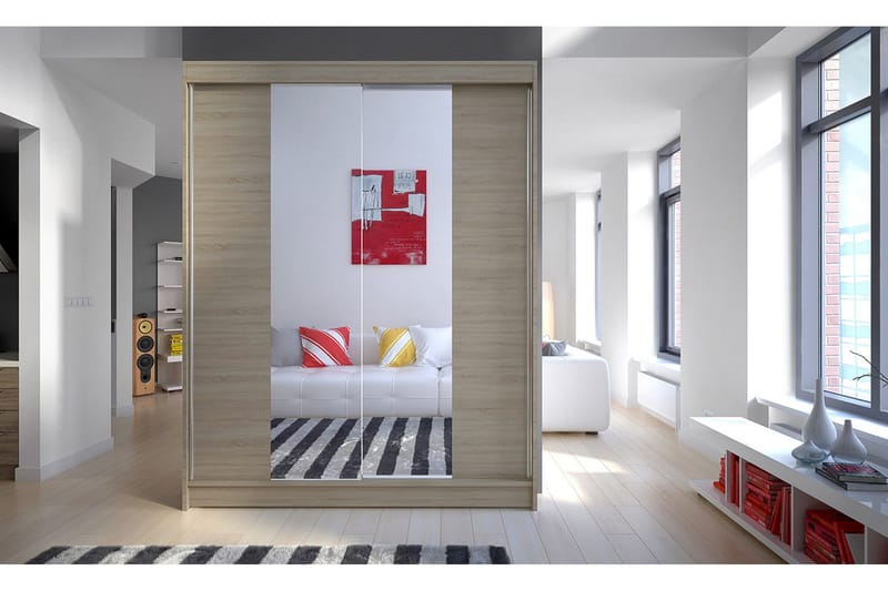 Camino Garderob 150x58x200 cm LED-belysning - Beige - Products - Förvaring - Garderober & garderobssystem