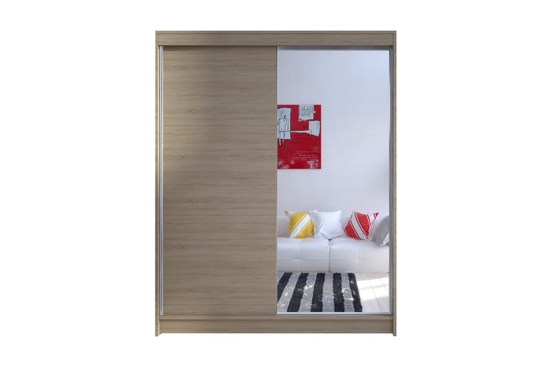 Camino Garderob 150x58x200 cm LED-belysning - Brun - Products - Förvaring - Garderober & garderobssystem