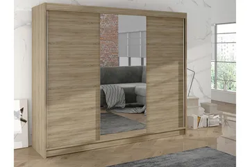 Cyria Garderob med Spegel 200x215 cm - Beige - Products - Förvaring - Garderober & garderobssystem