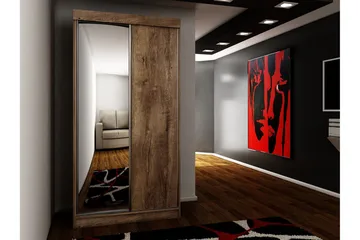 Dunkra Garderob m. Spegel 100x200 cm - Beige - Products - Förvaring - Garderober & garderobssystem