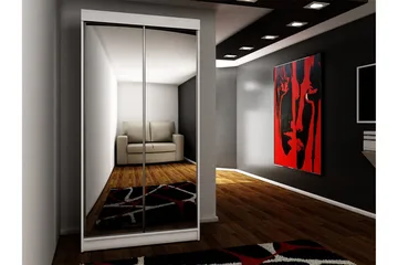 Dunkra Garderob m. Spegel 100x200 cm - Vit - Products - Förvaring - Garderober & garderobssystem