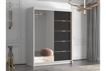 Emet Garderob med Spegel 150x200 cm - Svart/Vit - Products - Förvaring - Garderober & garderobssystem