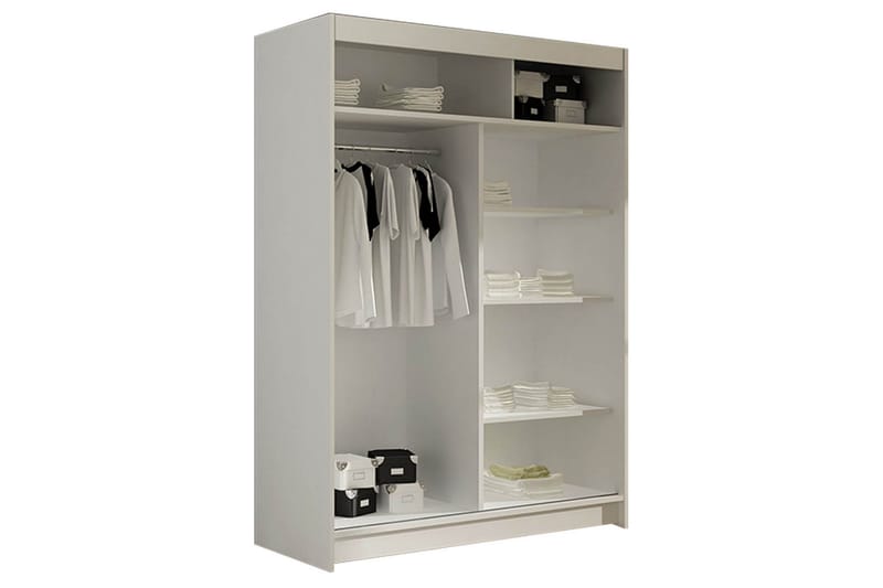 Estella Garderob 120 cm Skjutdörrar Smal Spegel - Ek/Tryffel/Spegel - Products - Förvaring - Garderober & garderobssystem