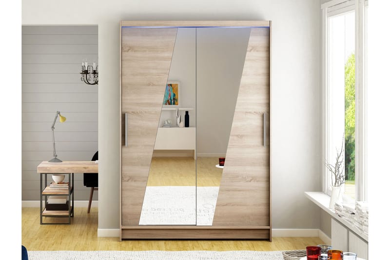 Estella Garderob med Spegel 120x200 cm - Beige - Products - Förvaring - Garderober & garderobssystem