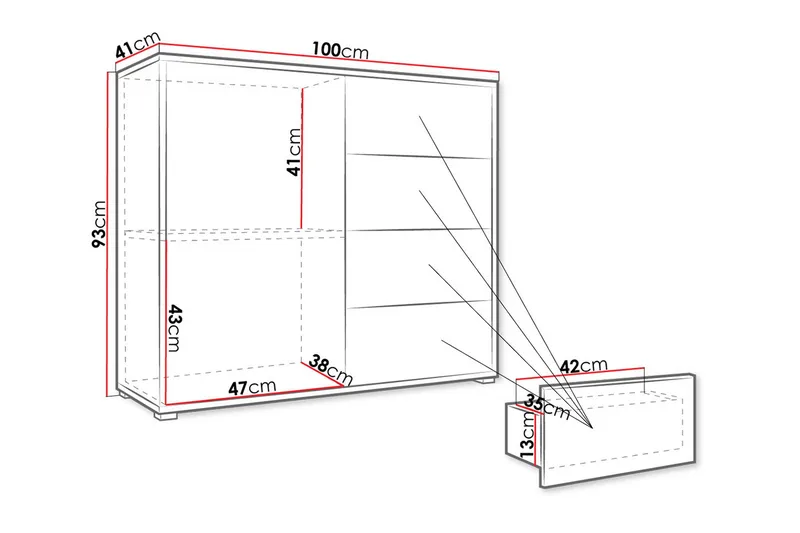Byrå - Vit - Products - Förvaring - Förvaringsmöbler - Byrå - Hallbyrå