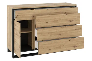 Quant Byrå 41x130 cm - Ek/Svart - Products - Förvaring - Förvaringsmöbler - Byrå - Hallbyrå