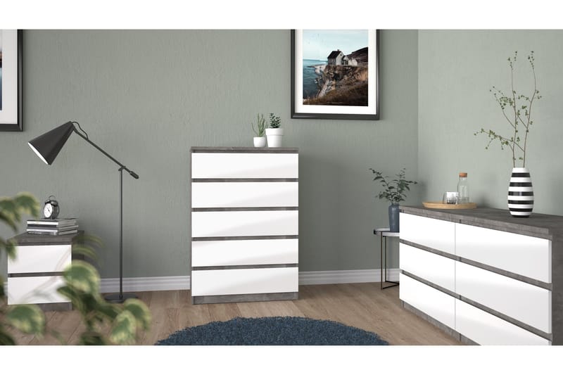 Salomns Byrå 50x154 cm - Vit|Grå - Products - Förvaring - Förvaringsmöbler - Byrå - Hallbyrå