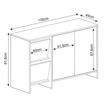Crala Konsol 130x81,8x44 cm - Antracit - Products - Förvaring - Förvaringsmöbler - Sideboard & skänk