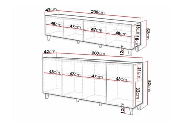 Kintore Möbelset För Vardagsrum Black - Products - Förvaring - Förvaringsmöbler - Möbelset för vardagsrum