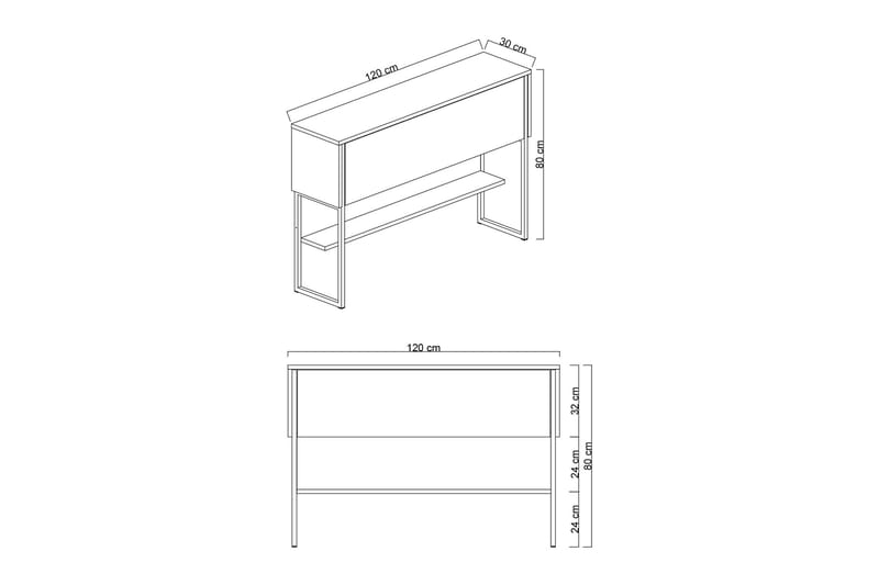 Luxe Byrå 120 cm - Guld/Vit - Products - Förvaring - Förvaringsmöbler - Byrå