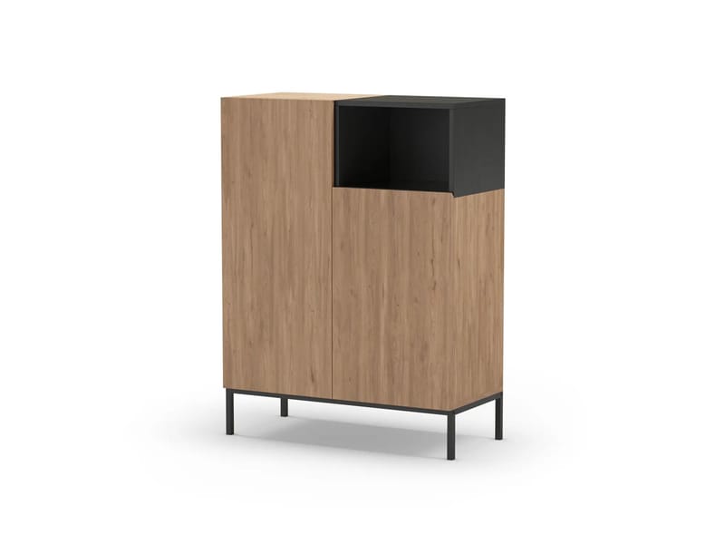 Morlen Sideboard 90x120x41,8 cm - Natural Oak, Wood Black, Sandstone - Products - Förvaring - Förvaringsmöbler - Sideboard & skänk