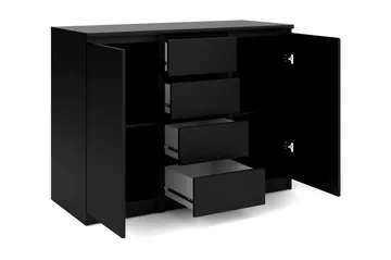 Naia Skänk med 2 Dörrar + 4 Lådor - Mattsvart - Products - Förvaring - Förvaringsmöbler - Sideboard & skänk
