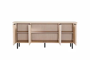 Kopparbo Ribbad Sideboard med Förvaring - Vitlaserad / Ljus Ek / Trä - Products - Förvaring - Förvaringsmöbler - Sideboard & skänk