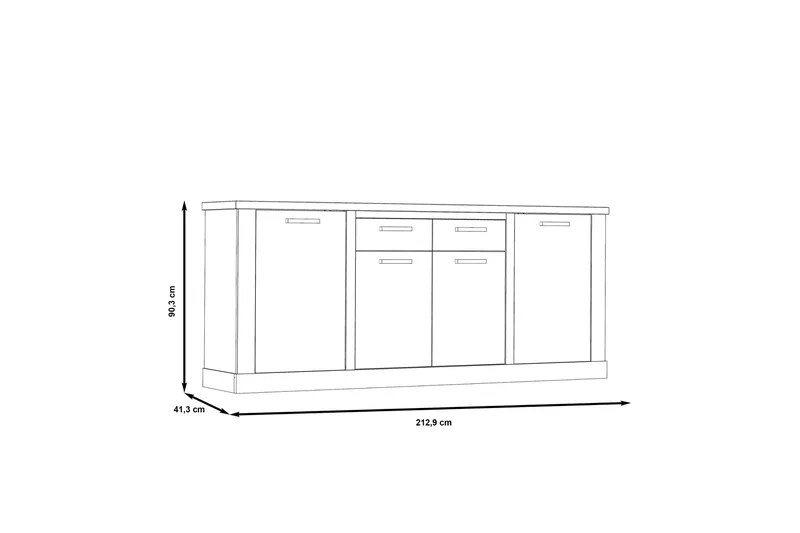 Talebi Skänk 41x213 cm - Brun/Vit - Products - Förvaring - Förvaringsmöbler - Sideboard & skänk