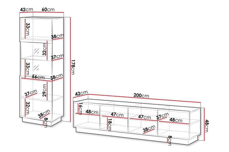 Torvalen Möbelset För Vardagsrum - Svart - Products - Förvaring - Förvaringsmöbler - Möbelset för vardagsrum