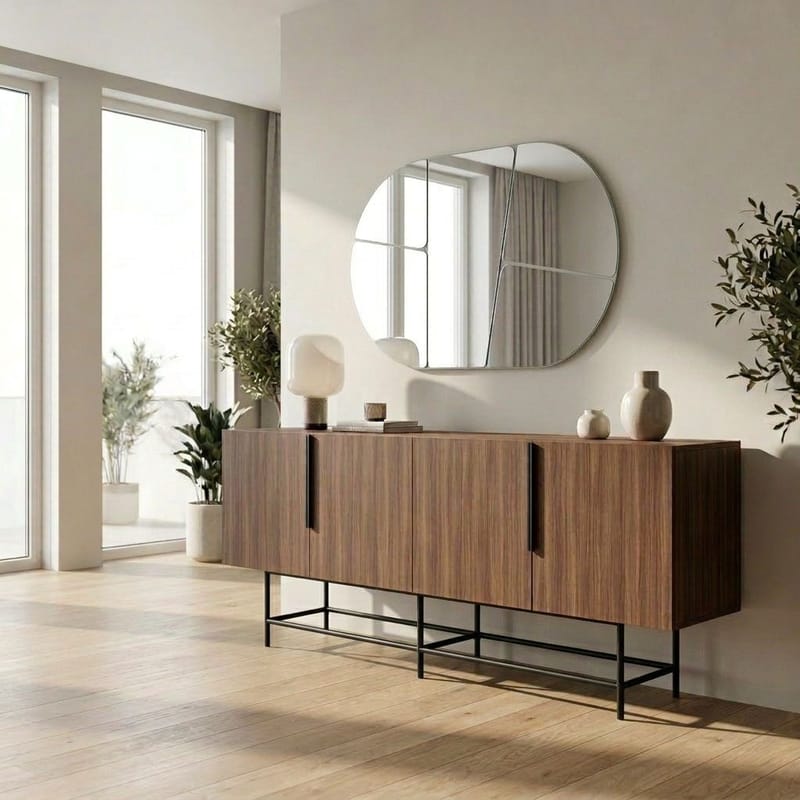 Truvia Konsol 200x77,9x40 cm - Milano Walnut och svart - Products - Förvaring - Förvaringsmöbler - Sideboard & skänk