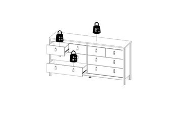 Vallvidera Byrå 38x159 cm - Svart - Products - Förvaring - Förvaringsmöbler - Byrå
