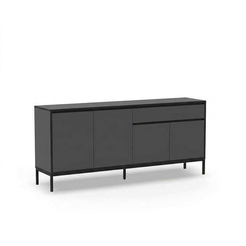 Velar Konsol 180x80x40 cm, Antracit, Wood Black, Svart