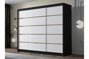 Cinerea Garderob 250x215 cm - Vit/Svart - Products - Förvaring - Garderober & garderobssystem - Garderobsskåp