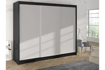 Cyria Garderob 200x215 cm - Vit/Svart - Products - Förvaring - Garderober & garderobssystem - Garderobsskåp