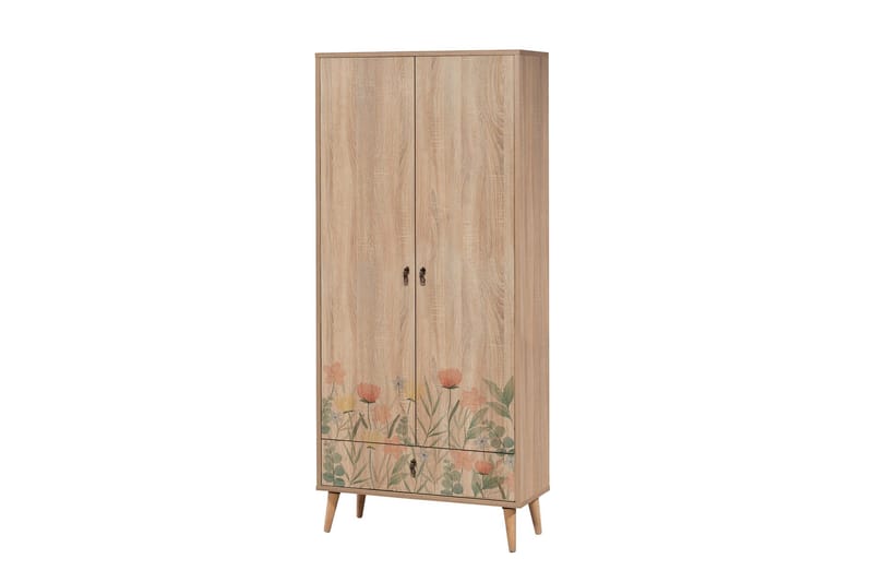 Bertoaria Garderob 80x190 cm Brun - Hanah Home - Products - Förvaring - Garderober & garderobssystem - Garderobsskåp