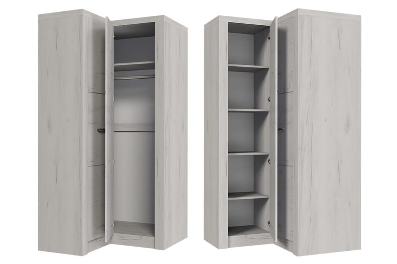 Indianapolis Garderob 106x58x192 cm - Ljus ask - Products - Förvaring - Garderober & garderobssystem - Garderobsskåp