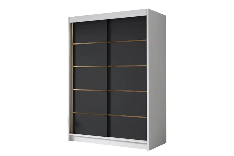 Lungos Garderob 120x200 cm - Svart/Vit - Products - Förvaring - Garderober & garderobssystem - Garderobsskåp