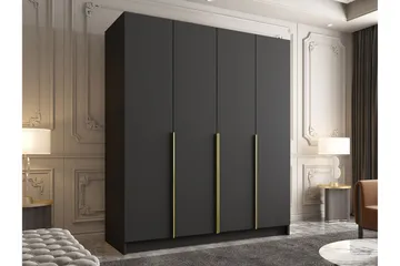 Vadstena Garderob 200 cm - Svart/Guld - Products - Förvaring - Garderober & garderobssystem - Garderobsskåp