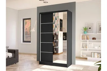 Glenmore Garderob m. Spegel Black - Products - Förvaring - Garderober & garderobssystem