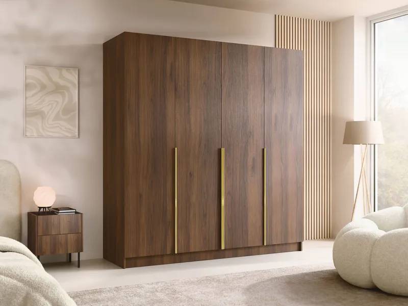 Herrljunga Garderob 200x215 cm - Brun/Guld - Products - Förvaring - Garderober & garderobssystem